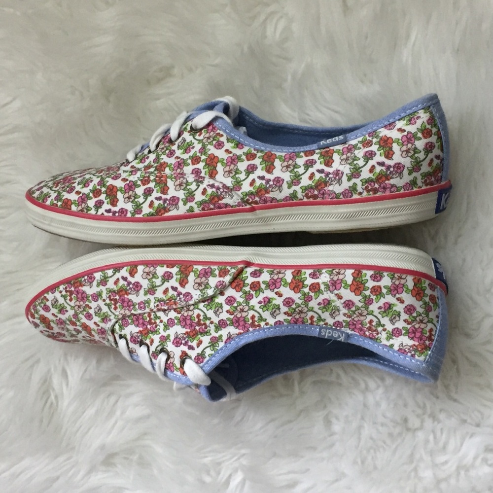 Keds 8.5 Floral Plimsolls Champion Shoes New - Picture 6 of 8